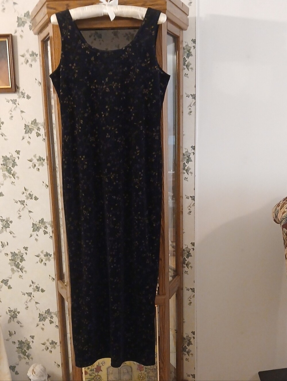 Black Maxi Dress with Gold Accents